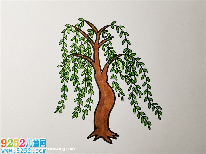 簡單又好看的柳樹畫法