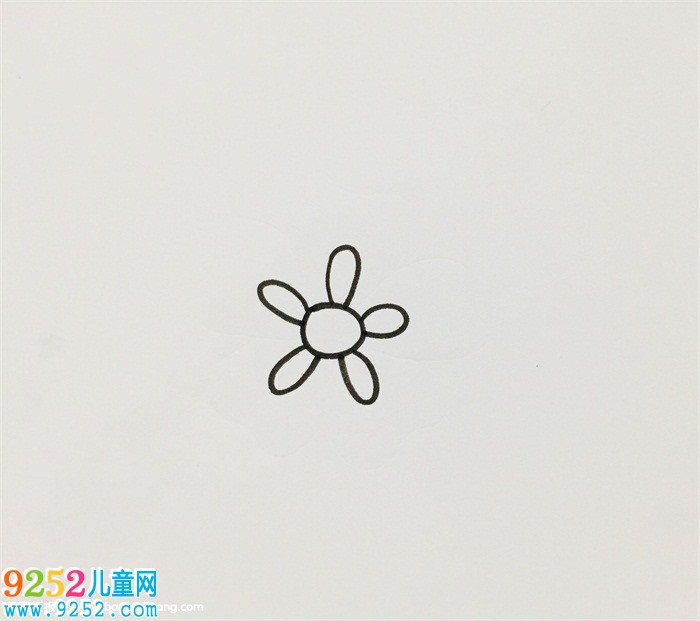 如何畫五瓣花