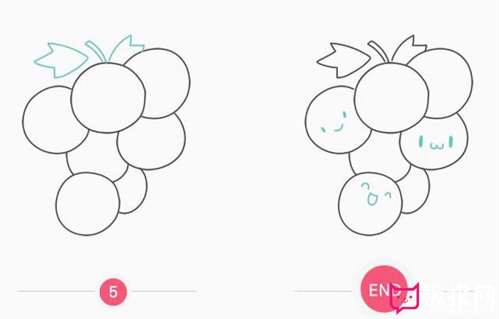 水果<a href=http://www.inspiredelm.com/jianbihua/ target=_blank class=infotextkey>簡(jiǎn)筆畫</a>，大串的葡萄
