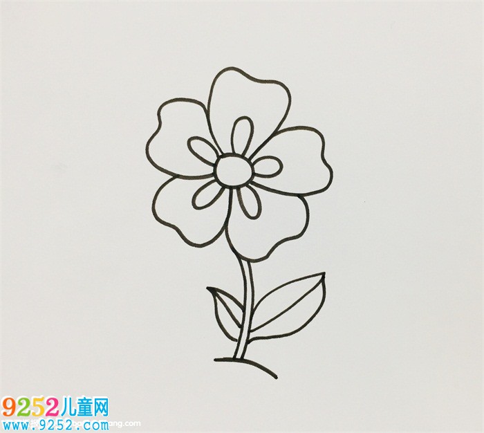 如何畫五瓣花