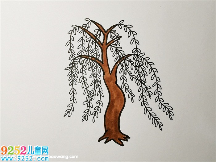 簡單又好看的柳樹畫法