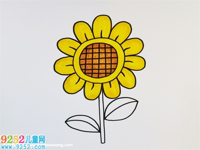 向日葵<a href=http://www.inspiredelm.com/jianbihua/ target=_blank class=infotextkey>簡筆畫</a>彩色