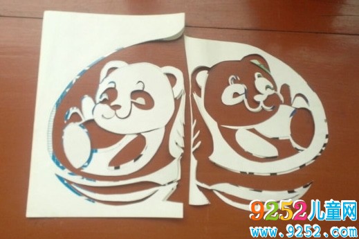 熊貓動物<a href=http://www.inspiredelm.com/jianzhi/ target=_blank class=infotextkey>剪紙</a>