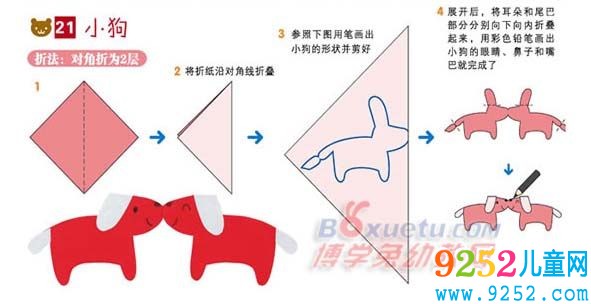 小狗動物<a href=http://www.inspiredelm.com/jianzhi/ target=_blank class=infotextkey>剪紙</a>圖案