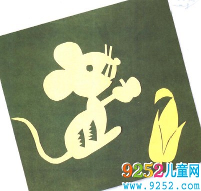 老鼠吃玉米窗花_<a href=http://www.inspiredelm.com/jianzhi/ target=_blank class=infotextkey>剪紙</a>圖案大全