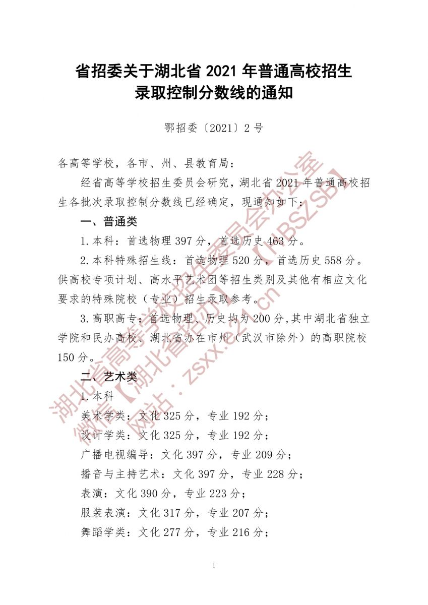 2022年湖北高考分數(shù)線一覽表(物理類+歷史類)