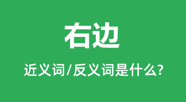 右邊的近義詞和反義詞是什么,右邊是什么意思