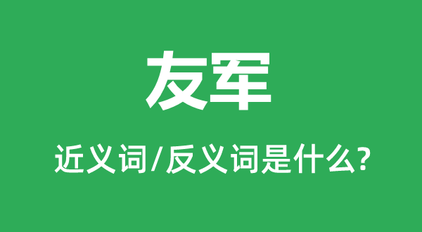 友軍的近義詞和反義詞是什么,友軍是什么意思