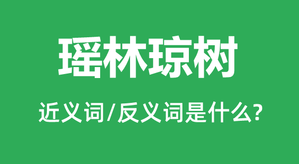 瑤林瓊樹的近義詞和反義詞是什么,瑤林瓊樹是什么意思