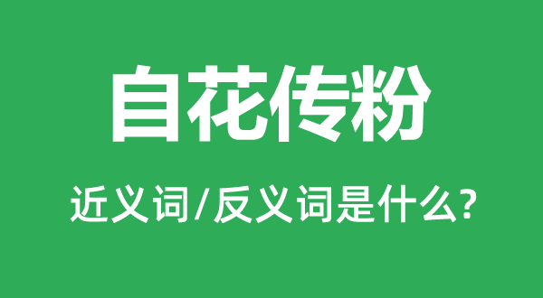 自花傳粉的近義詞和反義詞是什么,自花傳粉是什么意思