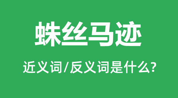 蛛絲馬跡的近義詞和反義詞是什么,蛛絲馬跡是什么意思