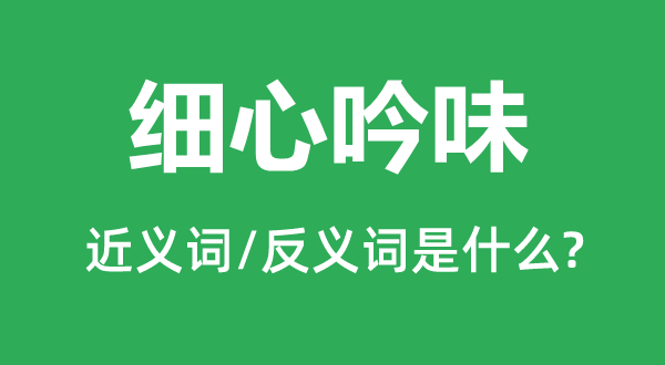細心吟味的近義詞和反義詞是什么,細心吟味是什么意思