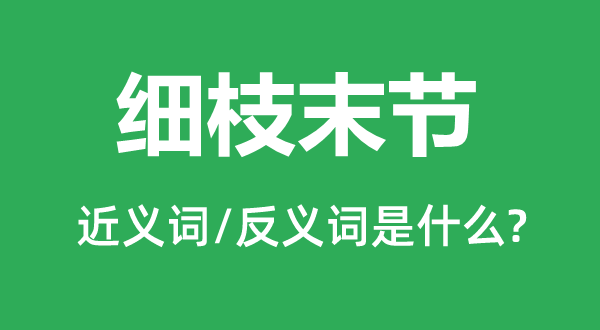細(xì)枝末節(jié)的近義詞和反義詞是什么,細(xì)枝末節(jié)是什么意思