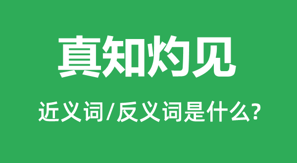 真知灼見(jiàn)的近義詞和反義詞是什么,真知灼見(jiàn)是什么意思