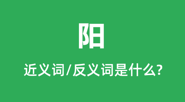 陽的近義詞和反義詞是什么,陽是什么意思