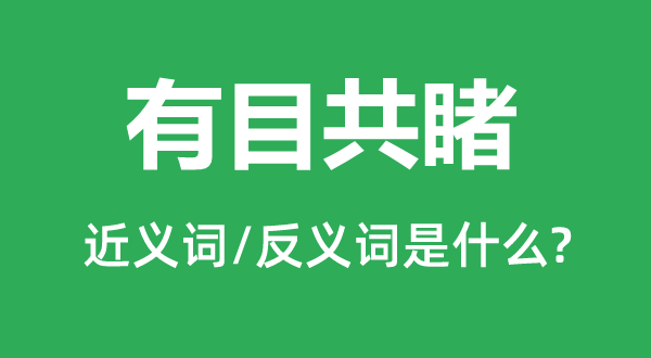 有目共睹的近義詞和反義詞是什么,有目共睹是什么意思