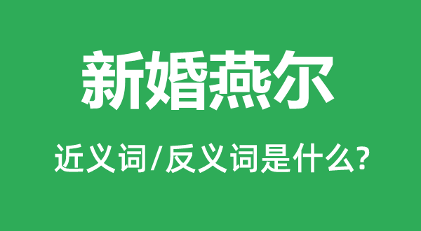 新婚燕爾的近義詞和反義詞是什么,新婚燕爾是什么意思