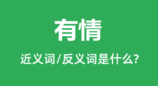 有情的近義詞和反義詞是什么,有情是什么意思