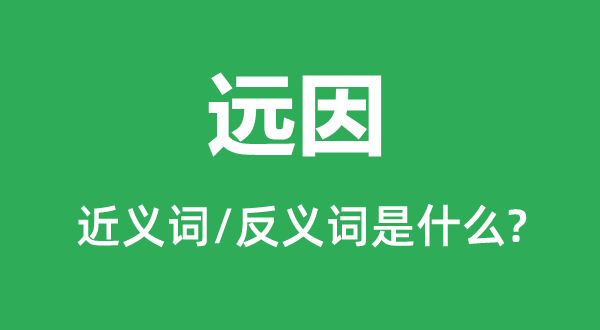 遠(yuǎn)因的近義詞和反義詞是什么,遠(yuǎn)因是什么意思