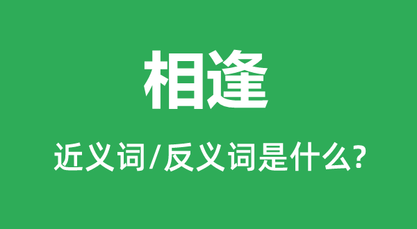 相逢的近義詞和反義詞是什么,相逢是什么意思