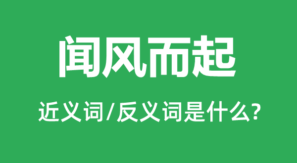 聞風(fēng)而起的近義詞和反義詞是什么,聞風(fēng)而起是什么意思