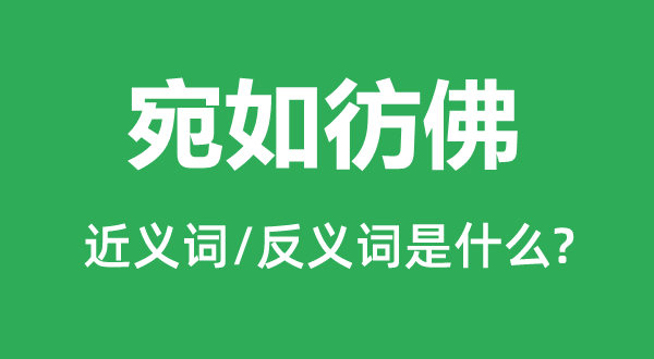 宛如彷佛的近義詞和反義詞是什么,宛如彷佛是什么意思