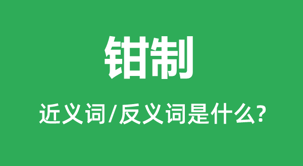 鉗制的近義詞和反義詞是什么,鉗制是什么意思
