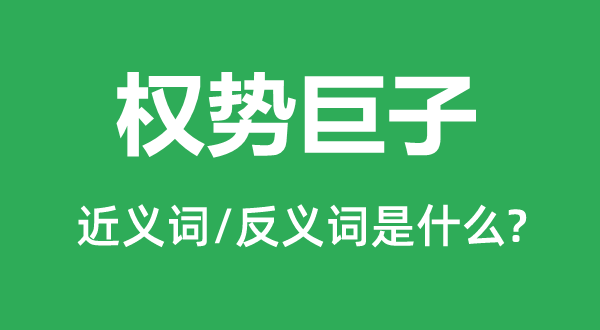 權勢巨子的近義詞和反義詞是什么,權勢巨子是什么意思