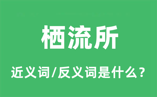 棲流所的近義詞和反義詞是什么,棲流所是什么意思