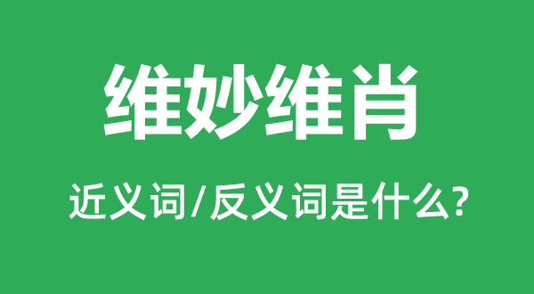 維妙維肖的近義詞和反義詞是什么,維妙維肖是什么意思