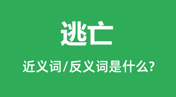 逃亡的近義詞和反義詞是什么,逃亡是什么意思