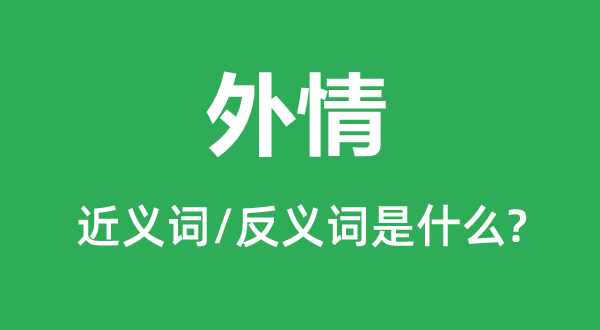 外情的近義詞和反義詞是什么,外情是什么意思
