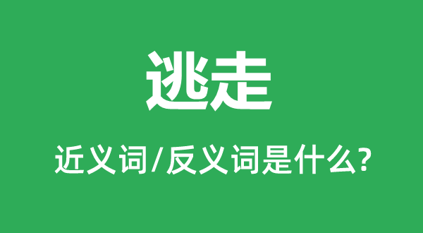 逃走的近義詞和反義詞是什么,逃走是什么意思
