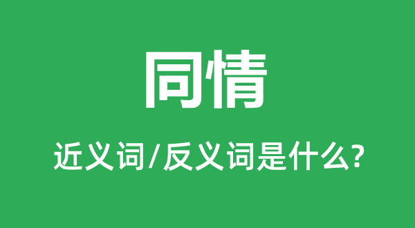 同情的近義詞和反義詞是什么,同情是什么意思