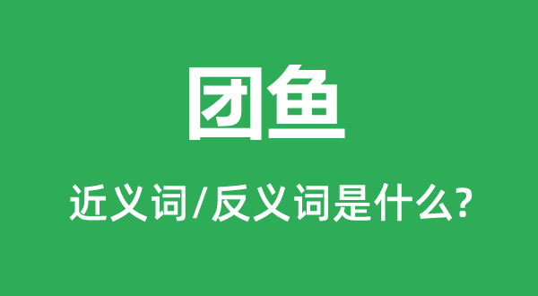 團(tuán)魚的近義詞和反義詞是什么,團(tuán)魚是什么意思