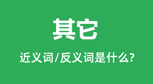 其它的近義詞和反義詞是什么,其它是什么意思
