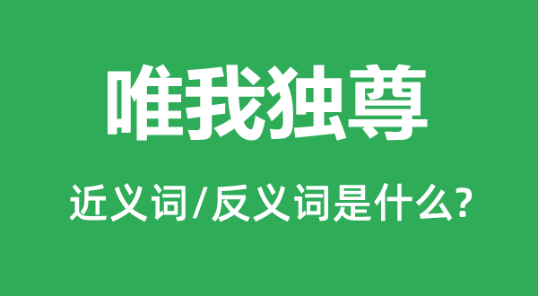 唯我獨尊的近義詞和反義詞是什么,唯我獨尊是什么意思