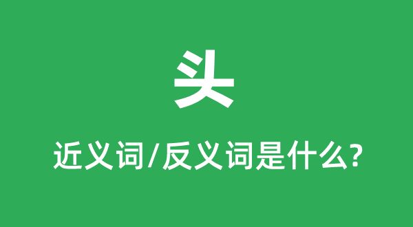 頭的近義詞和反義詞是什么,頭是什么意思