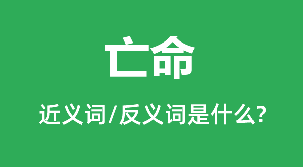 亡命的近義詞和反義詞是什么,亡命是什么意思