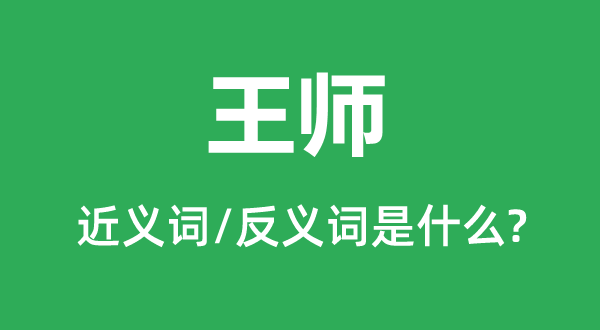 王師的近義詞和反義詞是什么,王師是什么意思