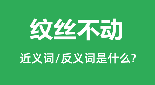 紋絲不動(dòng)的近義詞和反義詞是什么,紋絲不動(dòng)是什么意思