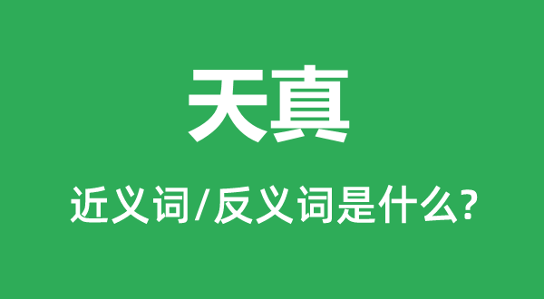 天真的近義詞和反義詞是什么,天真是什么意思