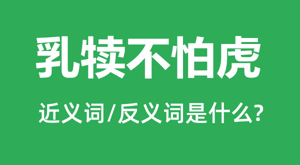 乳犢不怕虎的近義詞和反義詞是什么,乳犢不怕虎是什么意思