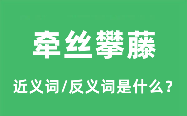 牽絲攀藤的近義詞和反義詞是什么,牽絲攀藤是什么意思