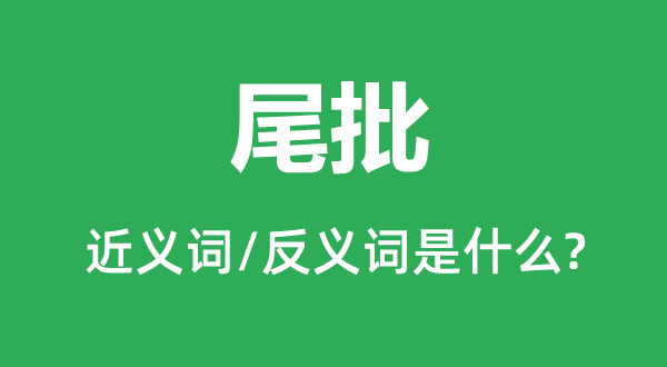 尾批的近義詞和反義詞是什么,尾批是什么意思