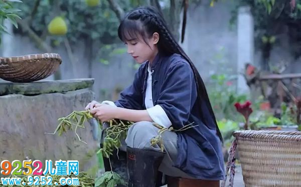 李子柒在摘豆角