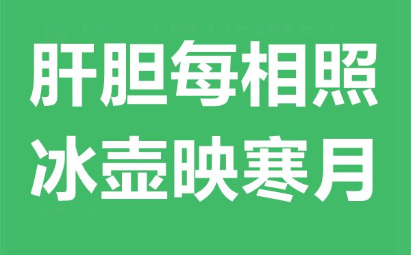 肝膽每相照，冰壺映寒月是什么意思,出處典故是什么