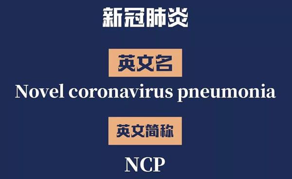新冠肺炎的英文簡(jiǎn)稱NCP是哪幾個(gè)單詞的縮寫(xiě)