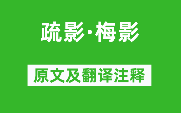 張炎《疏影·梅影》原文及翻譯注釋,詩(shī)意解釋