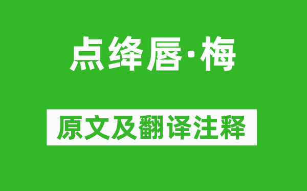 朱翌《點絳唇·梅》原文及翻譯注釋,詩意解釋